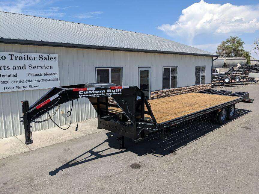 2024 Custom Built Gooseneck Trailers 14K 25' Gooseneck Trailer with 3 Flipover Ramps