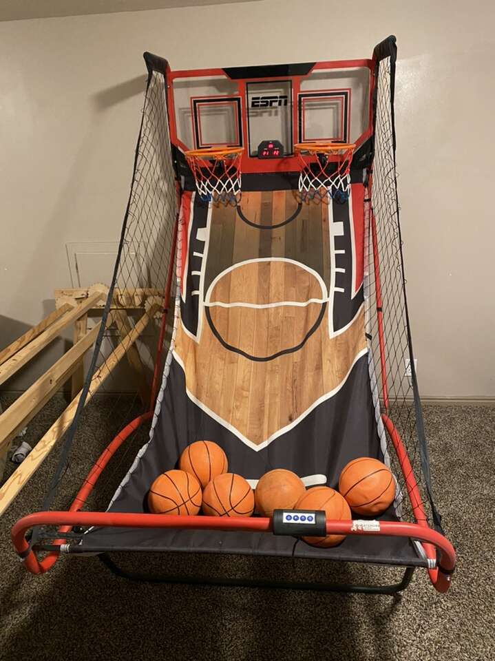 Dual indoor basketball hoop