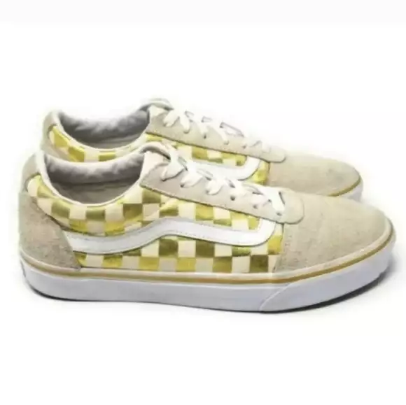 Vans Checkerboard Old Skool Sneakers Women’s 8.5 – Gold/Tan