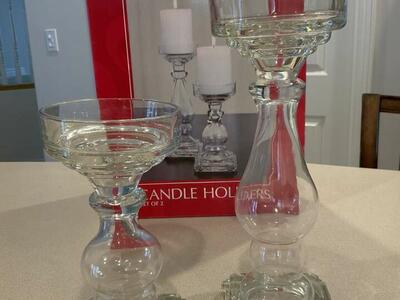 New Glass Candle Holder Set