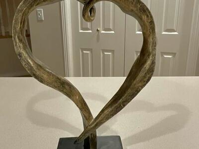 Holiday Valentines Day Heart Sculpture/ Statue