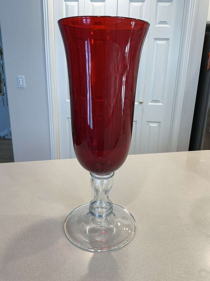 Red Glass Vase Large