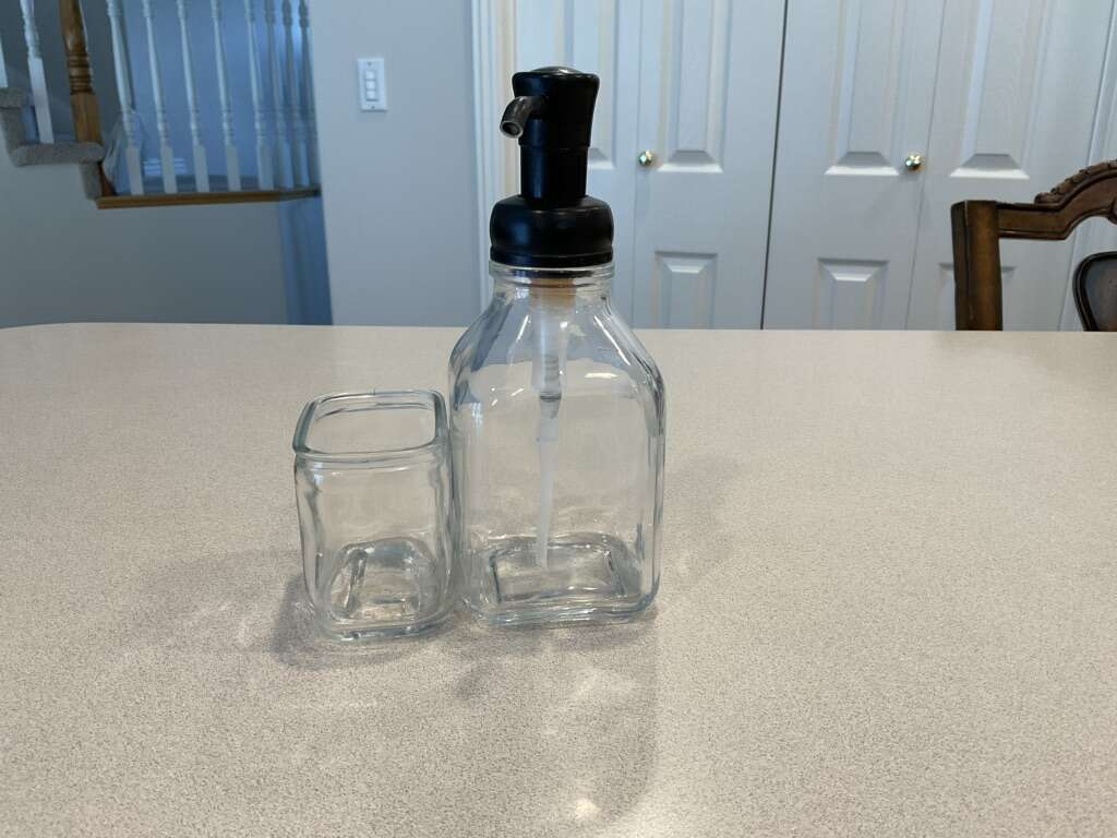 Clear Glass Soap And Sponge Dispenser