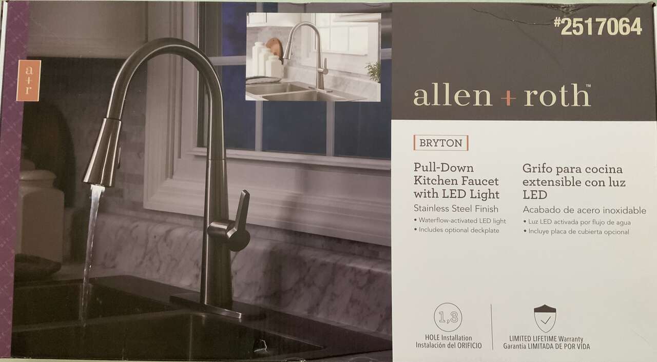 Kitchen pull down faucet- *brand new, never installed, Allen & Roth