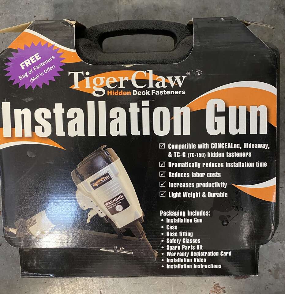 *Brand new* Tiger claw hidden fastener grooved deck installation gun