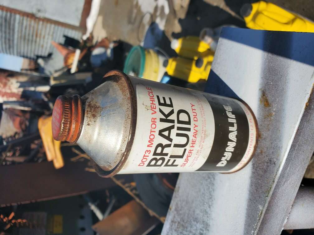 Vintage brake fluid can