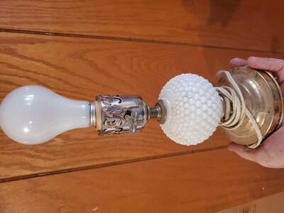 Vintage milk glass lamp