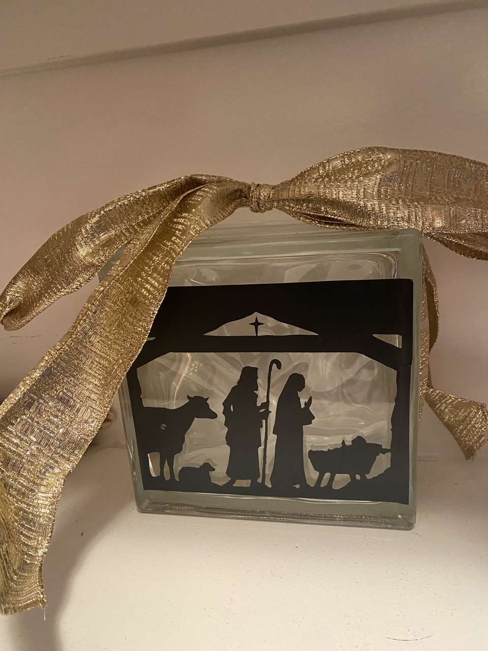 Christmas decoration glass block