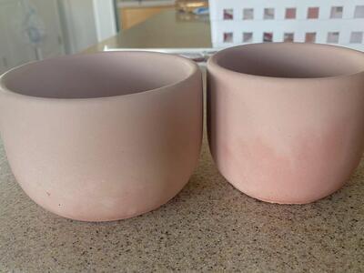 Pink concrete planter