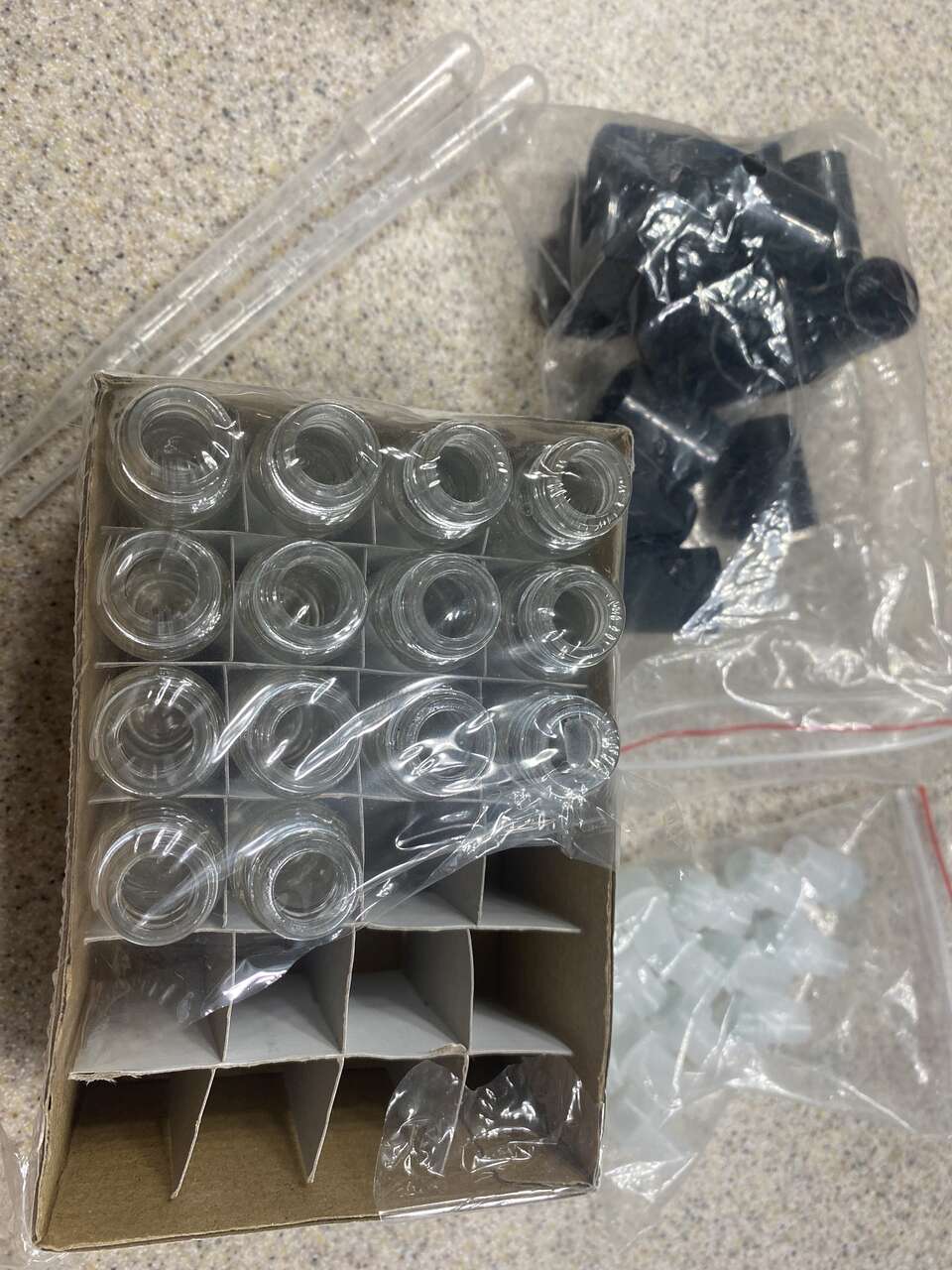 Brand new glass bottles for oil etc