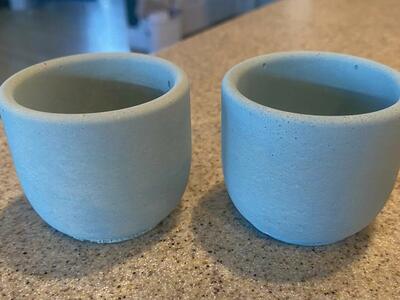 Blue concrete planter 2 inches.