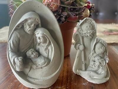 Christmas decoration/gift. Mini Jesus nativity concrete
