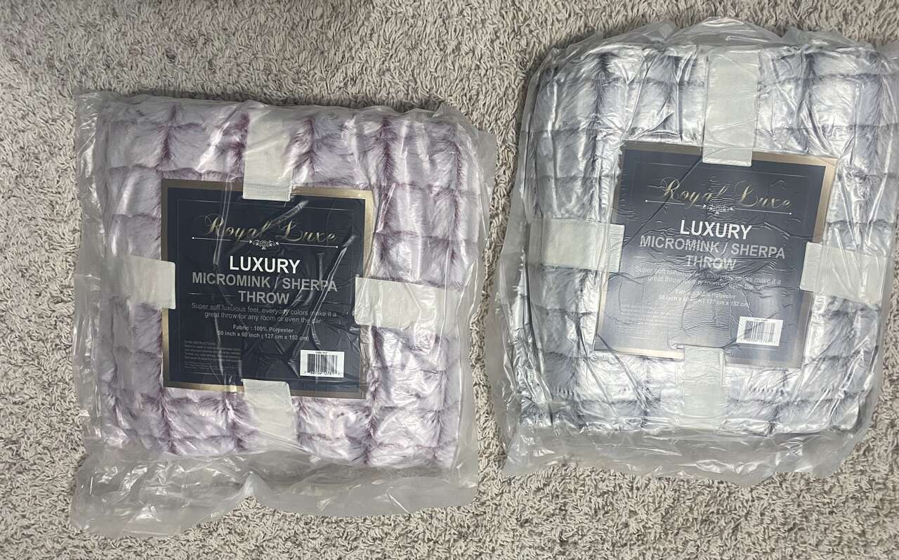 brand new Sherpa throw blankets last min Christmas gift