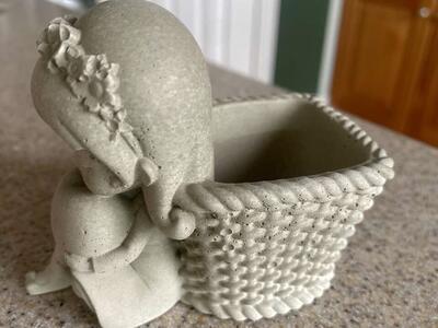 Mini concrete fairly girl with heart planter