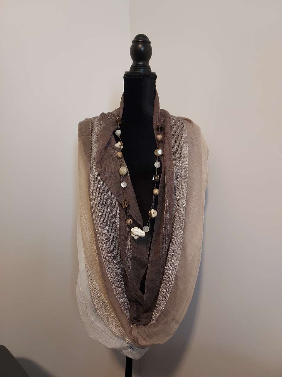 Scarves, necklace, sweater group