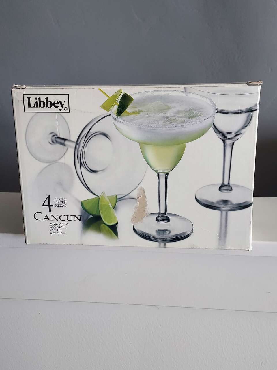 Margarita Cocktail Glasses Glassware Set of 4- New! $7