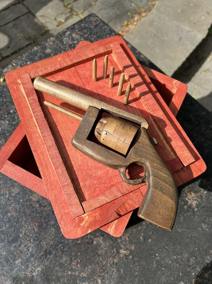 Vintage Wooden Toy Revolver