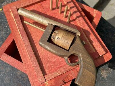 Vintage Wooden Toy Revolver