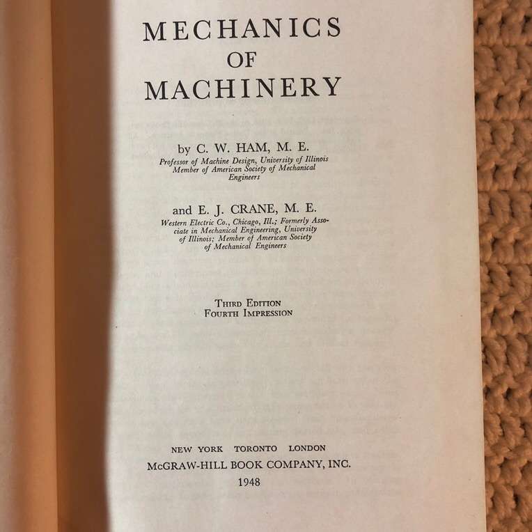 Mechanics Of Machinery 1948