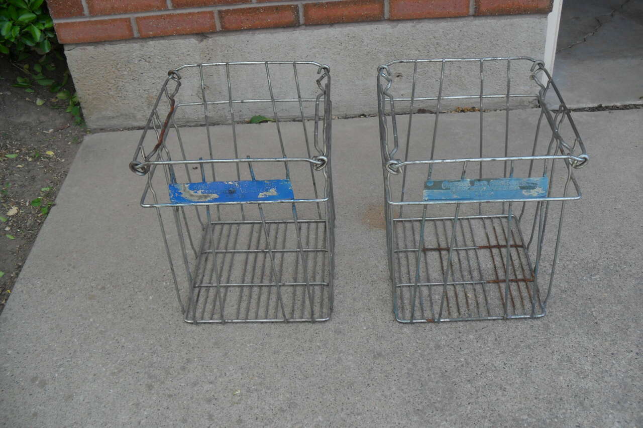 2--Vintage1950's Metal Wire Egg Crates Oakdell Egg Farms. Utah. $10 EACH