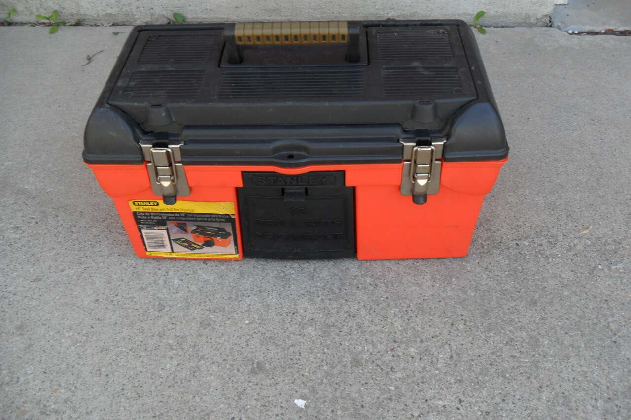 Stanley Orange General Purpose 19" Tool Box Tote Tray Drill Bit Storage $25
