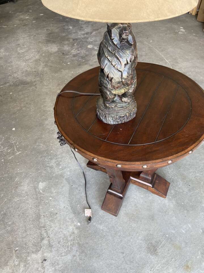 Side Table And Lamp