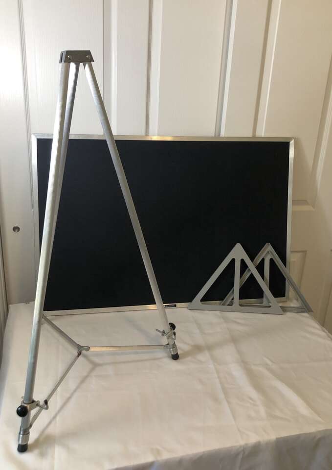 Black Flannel Board With Two Attachable legs and One Retractable Tripod Stand