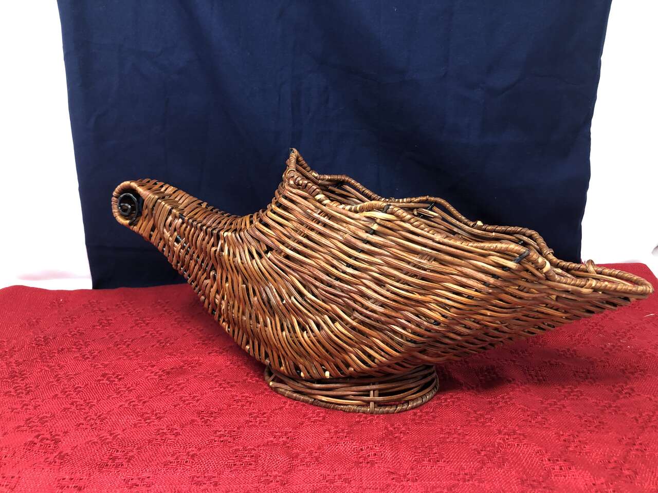 Thanksgiving: Beautiful Brown Wicker Cornucopia Add your own oranges, apples and lemons!