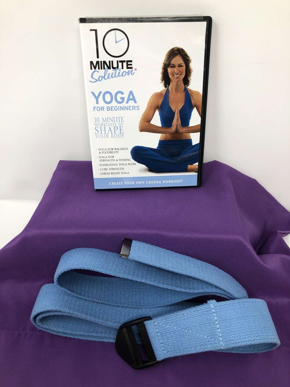 Exercise DVD- 10 minute Solution Yoga for Beginners-Yoga Strap Included!