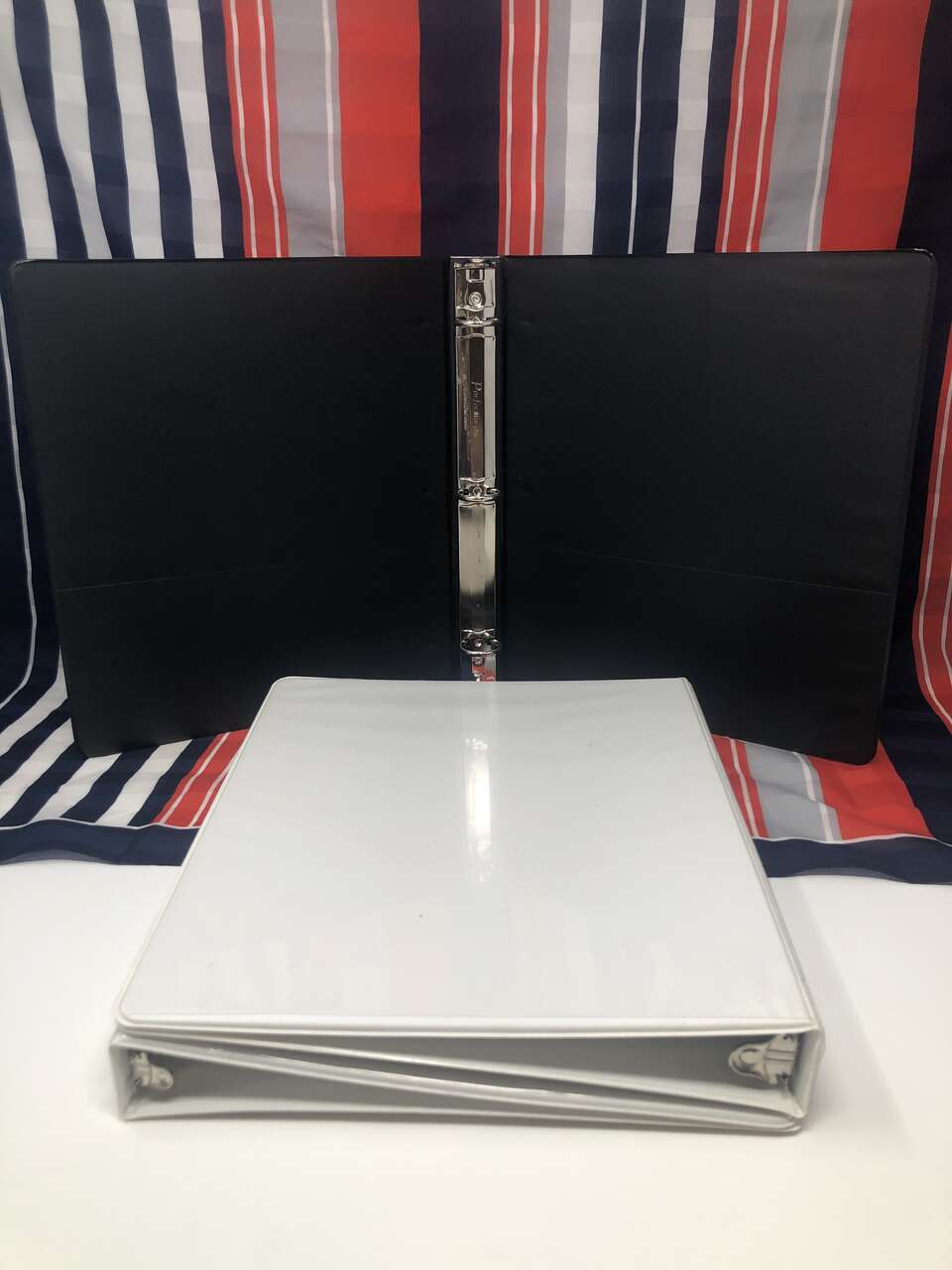 1 Black 2 White 1" 3-Ring Binders w/Clear-View Covers