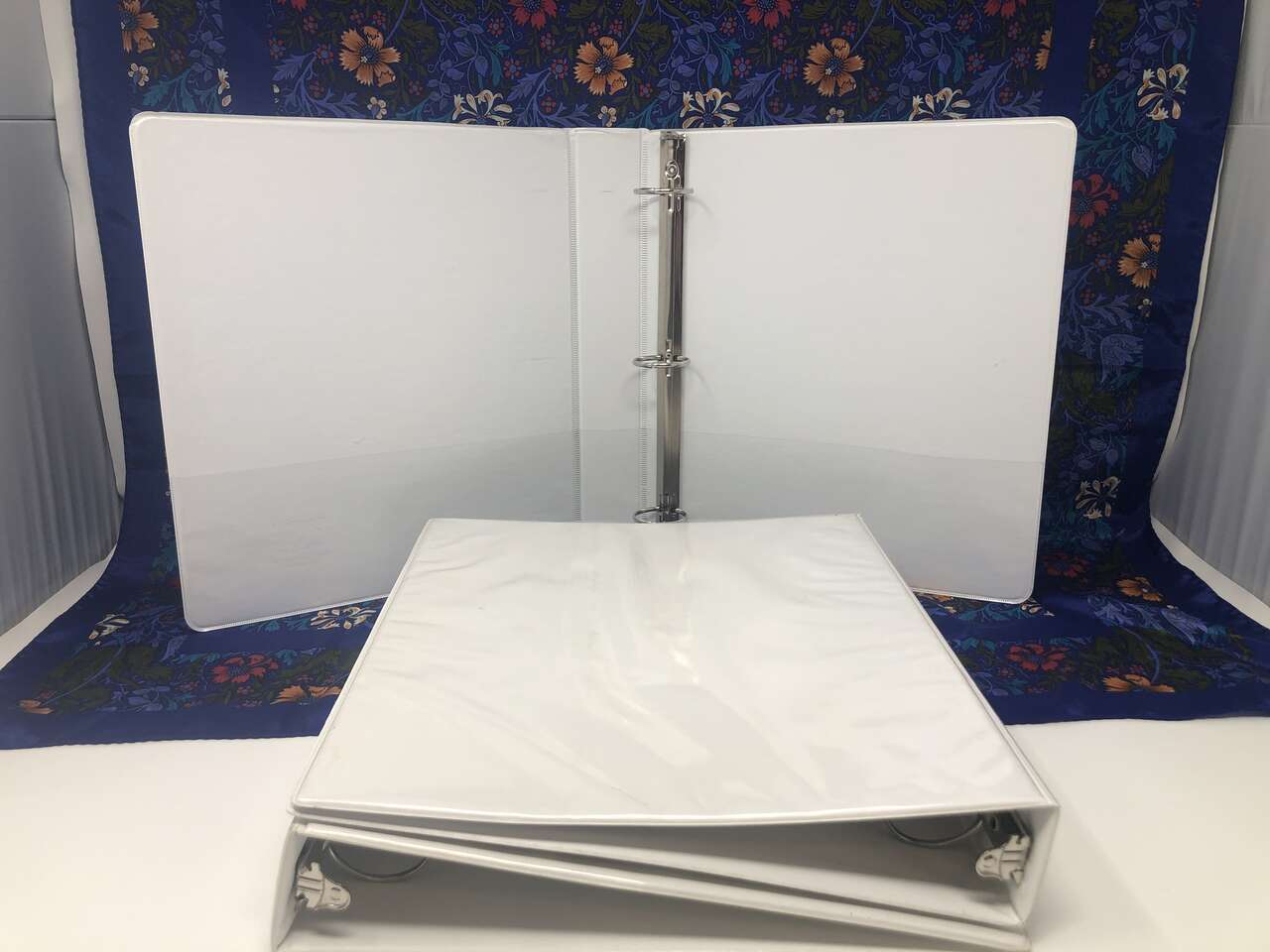 (3) 1.5" White 3-Ring Binders w/Clear-View Covers