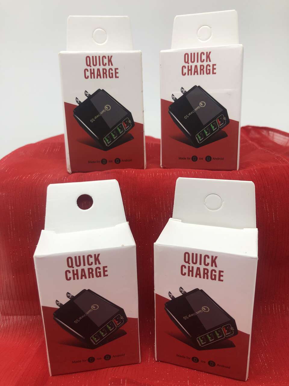 (Set 1) 2-Pack Quick Charge 3.0 4-Port USB Chargers – NEW – $16