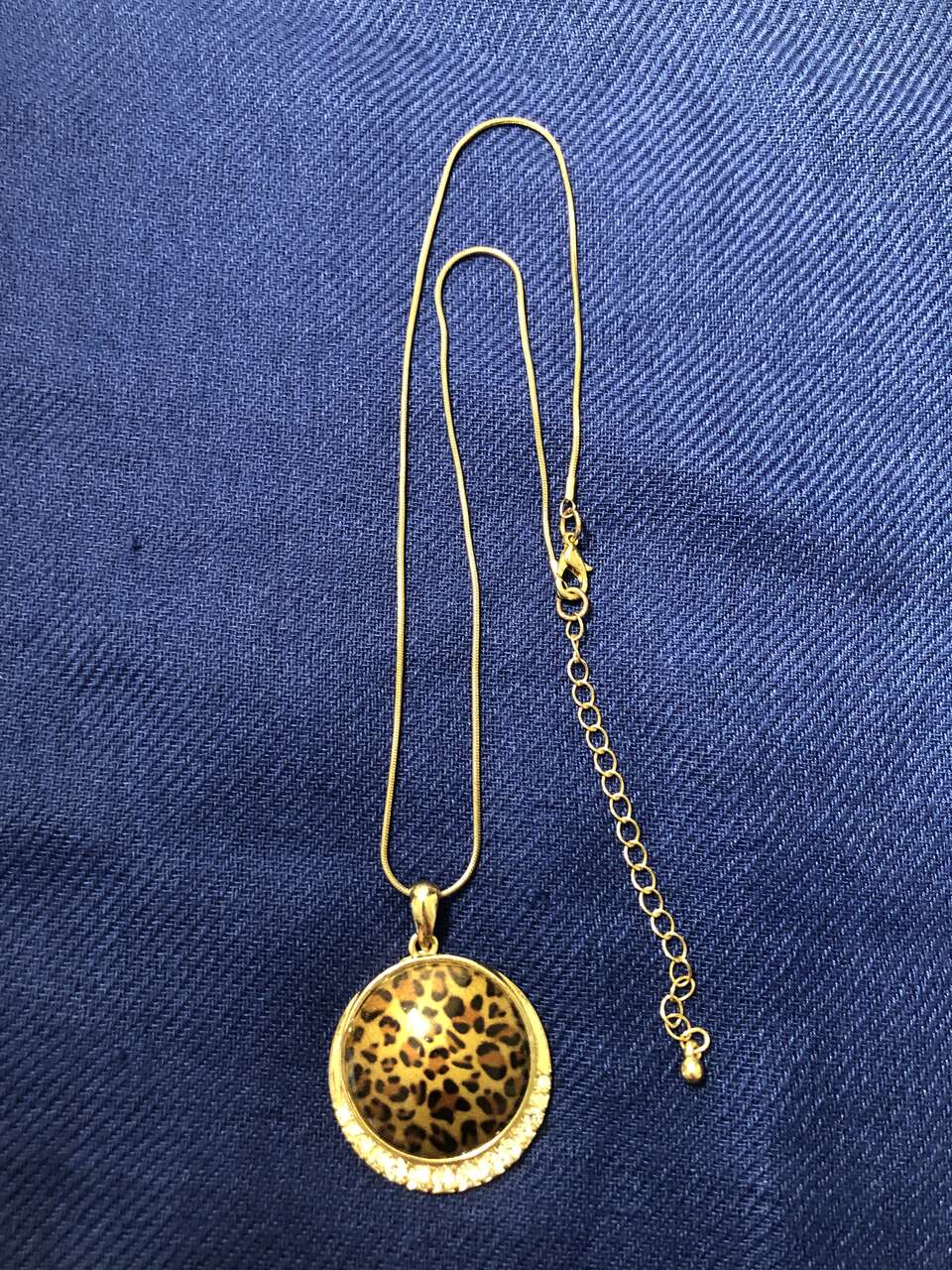 Jeweled Leopard Pendant Necklace