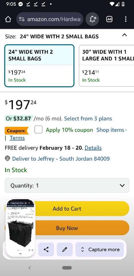 Tag Hardware / Hafele Tilt-Out Laundry Hamper