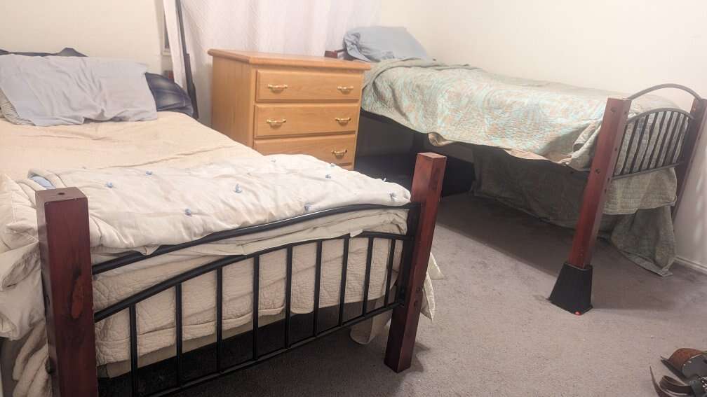 Twin bunk beds, mattresses, boards, s… Furniture