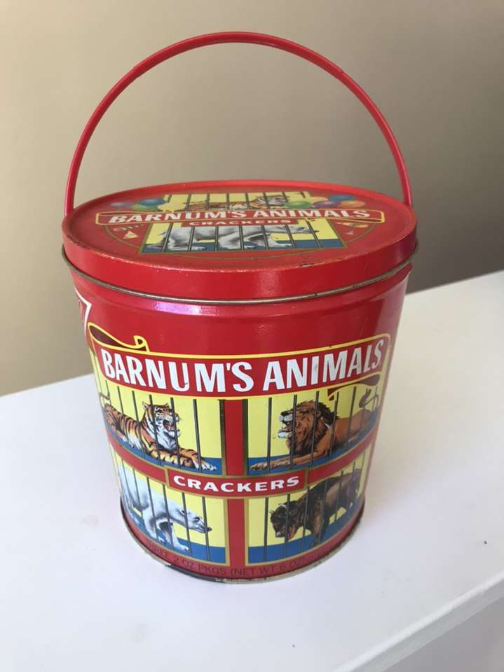 Vintage 1991 barnums Cookie Tote Tin