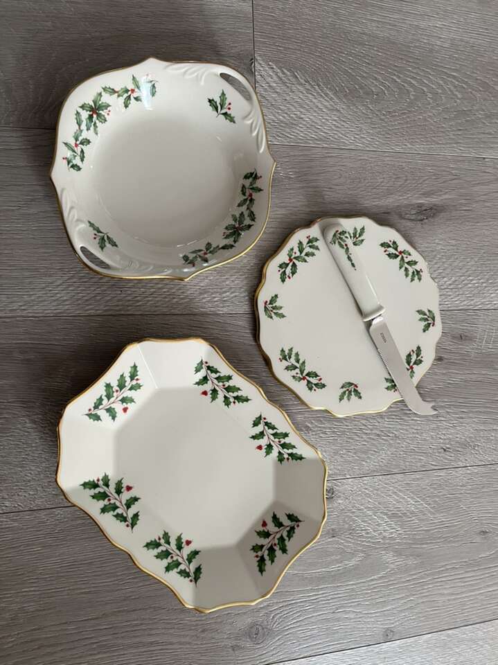 Lenox Holiday Winter Plates And Bowl