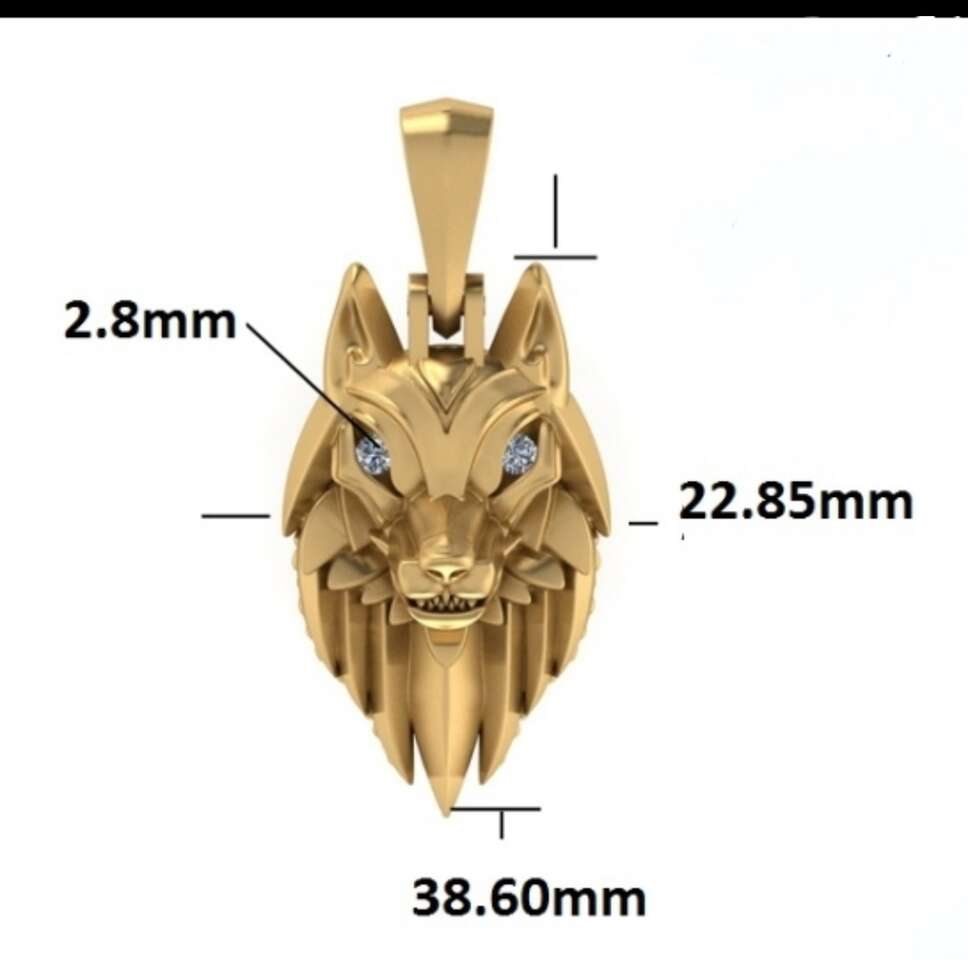 Lost--gold Wolf Pendant And Necklace