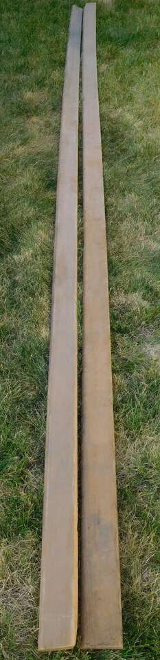 TWO ANTIQUE BASE-BOARD WOOD PIECES - $40