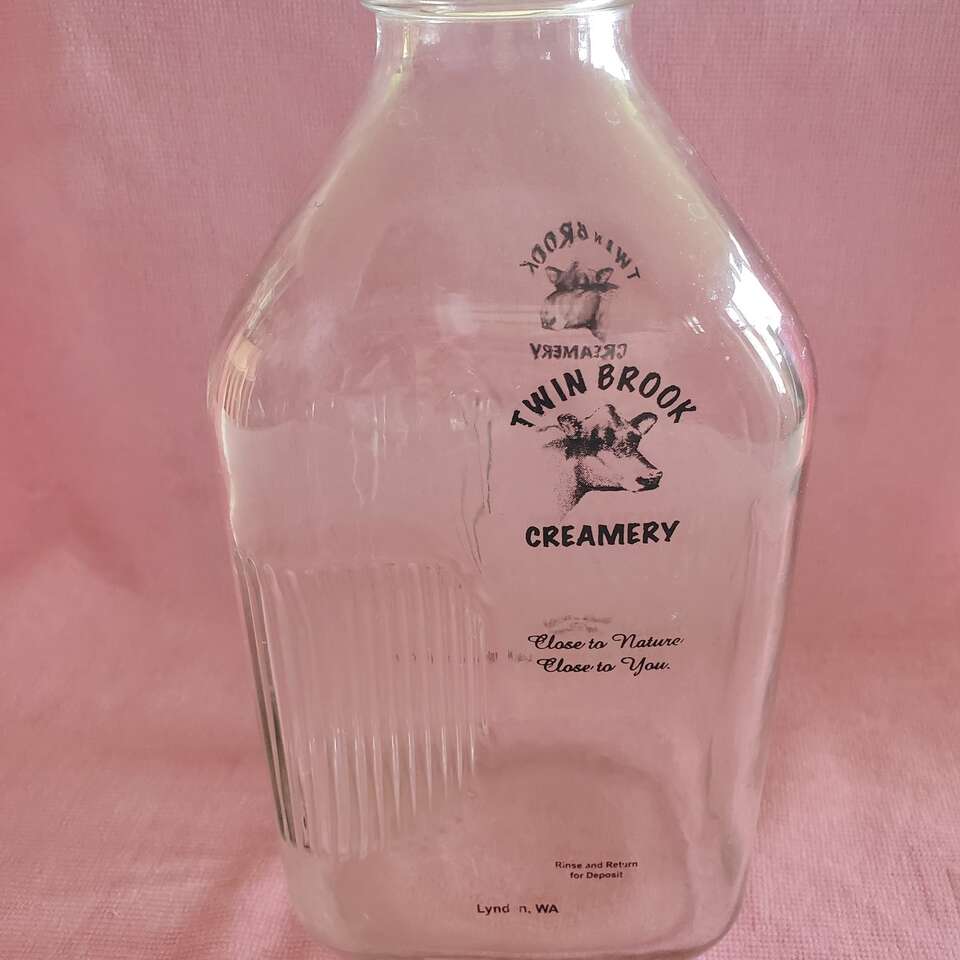 Vintage 64oz milk bottle