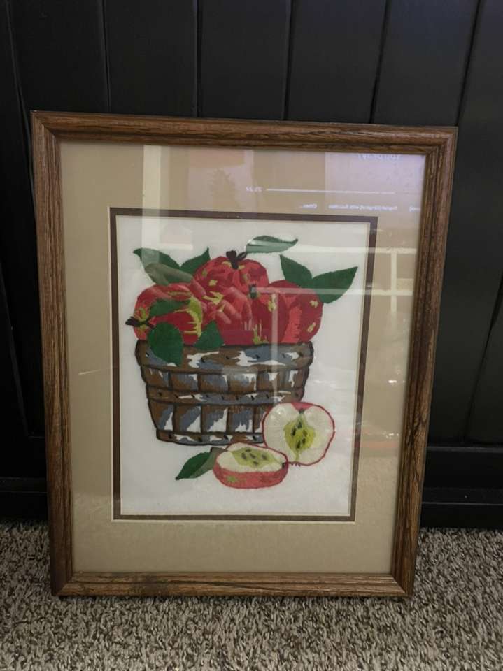 Hand stitched & Framed Apple Artwork (for Kitchen?