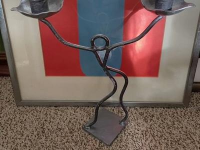 Welded Metal Candlestick Holder