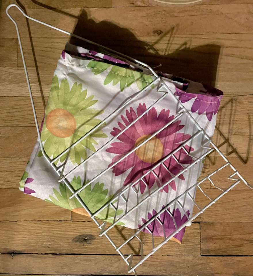 70’s Style Floral Shower Curtain & Caddy