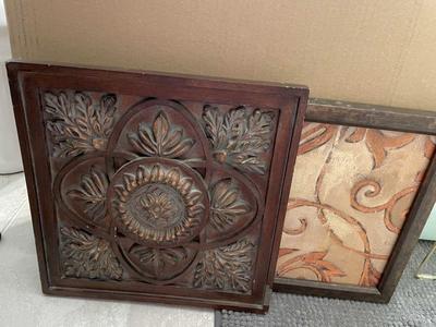 2 Square Art Pieces/ Decor - 1 Canvas & 1 Plaster