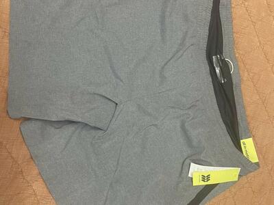New XXL Athletic Running Shorts, Grey/Black