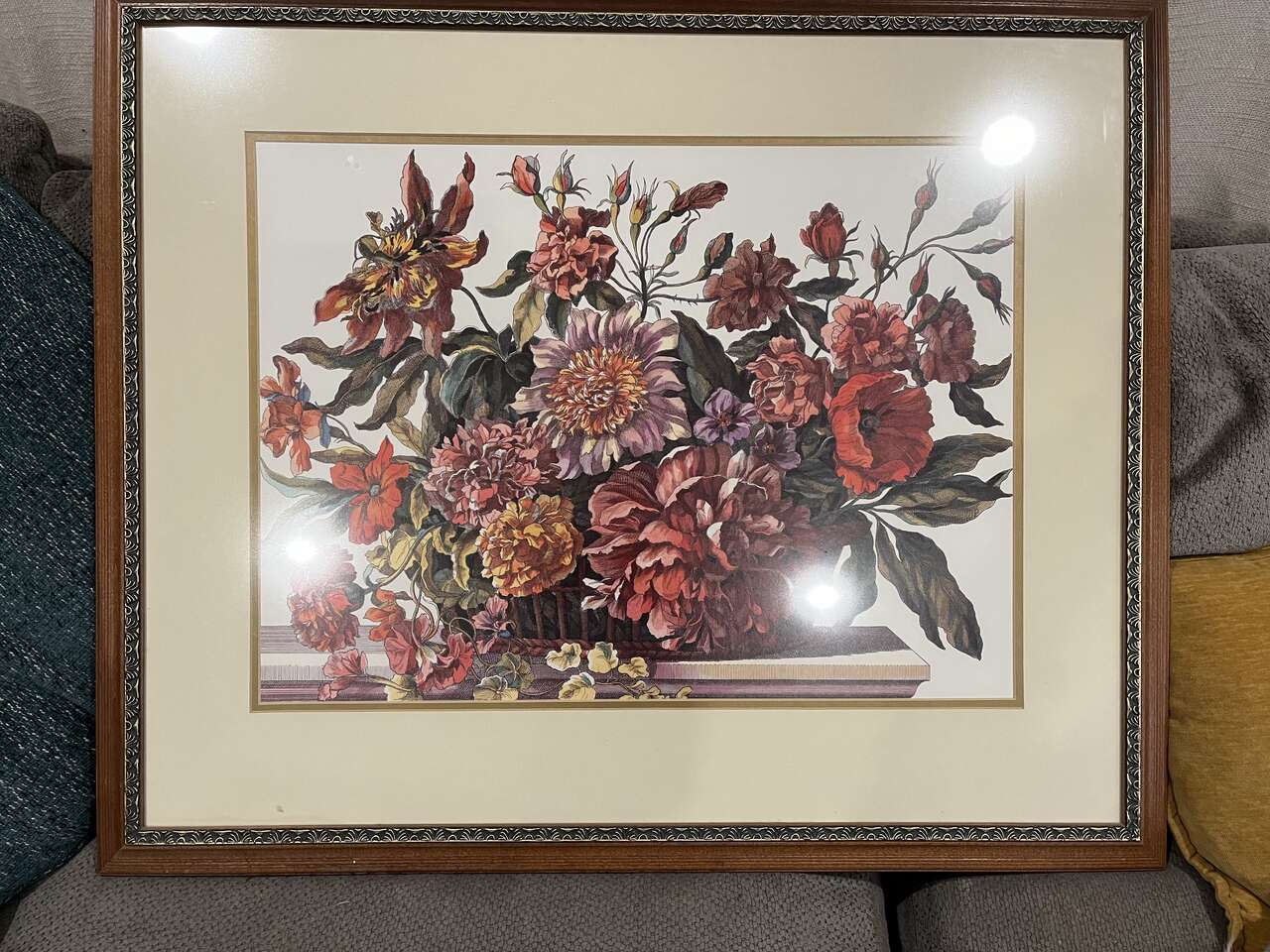 3 Large Flower Prints in nice frames