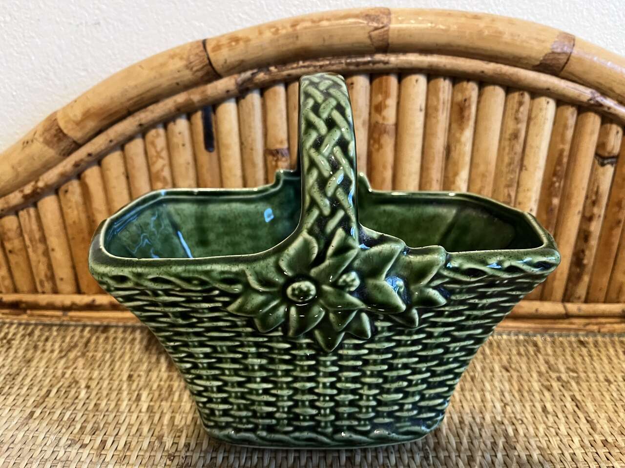McCoy Planter -Poinsettia Basket Green