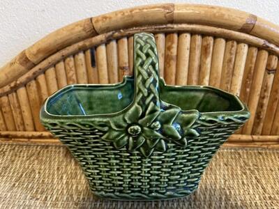 McCoy Planter -Poinsettia Basket Green