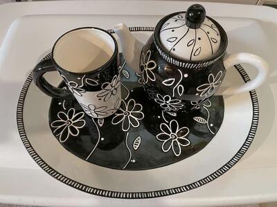 Pretty Black and White Tea Set
