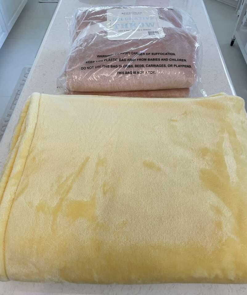 pink and yellow throws 60 x 80